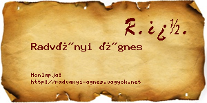 Radványi Ágnes névjegykártya