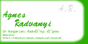 agnes radvanyi business card